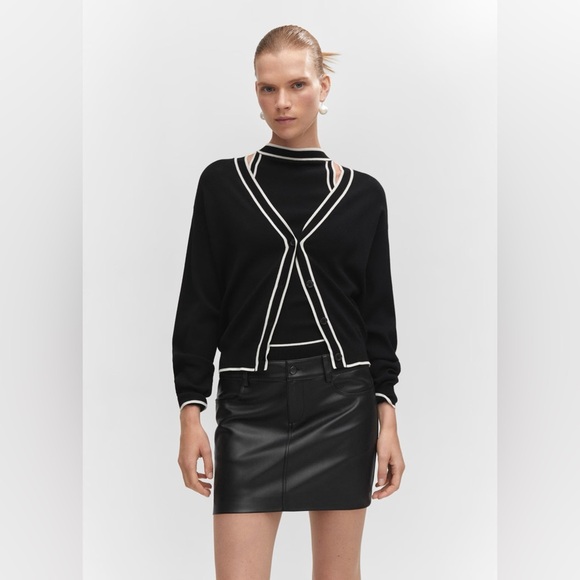 Mango Dresses & Skirts - Mango Black faux leather Mini Skirt NWT